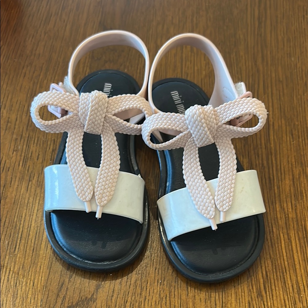 Mini Melissa Pink and White Sandals